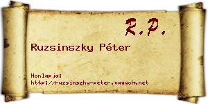 Ruzsinszky Péter névjegykártya