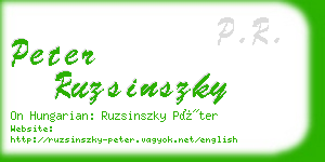 peter ruzsinszky business card